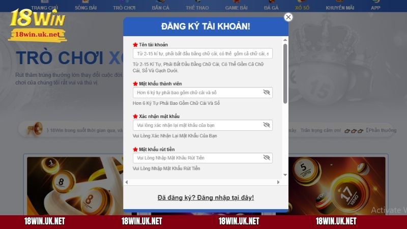 Cách tham gia VR xổ số tại 18WIN